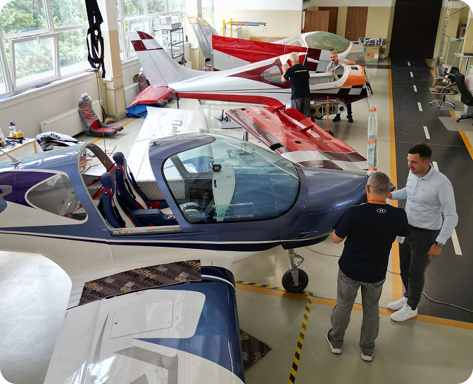 Belmont aircraft under construction on the European factory floor
